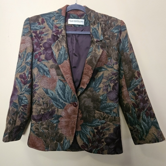 Mary Ann Restivo Jackets & Blazers - Vintage Mary Ann Restivo Women's Size 4 Floral Blazer